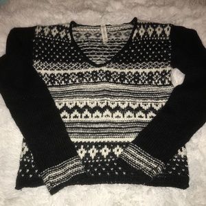 Black and White Long Sleeve Sweater